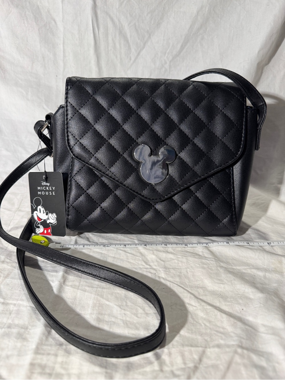 NWT Disney Mickey Mouse quilted look black purse